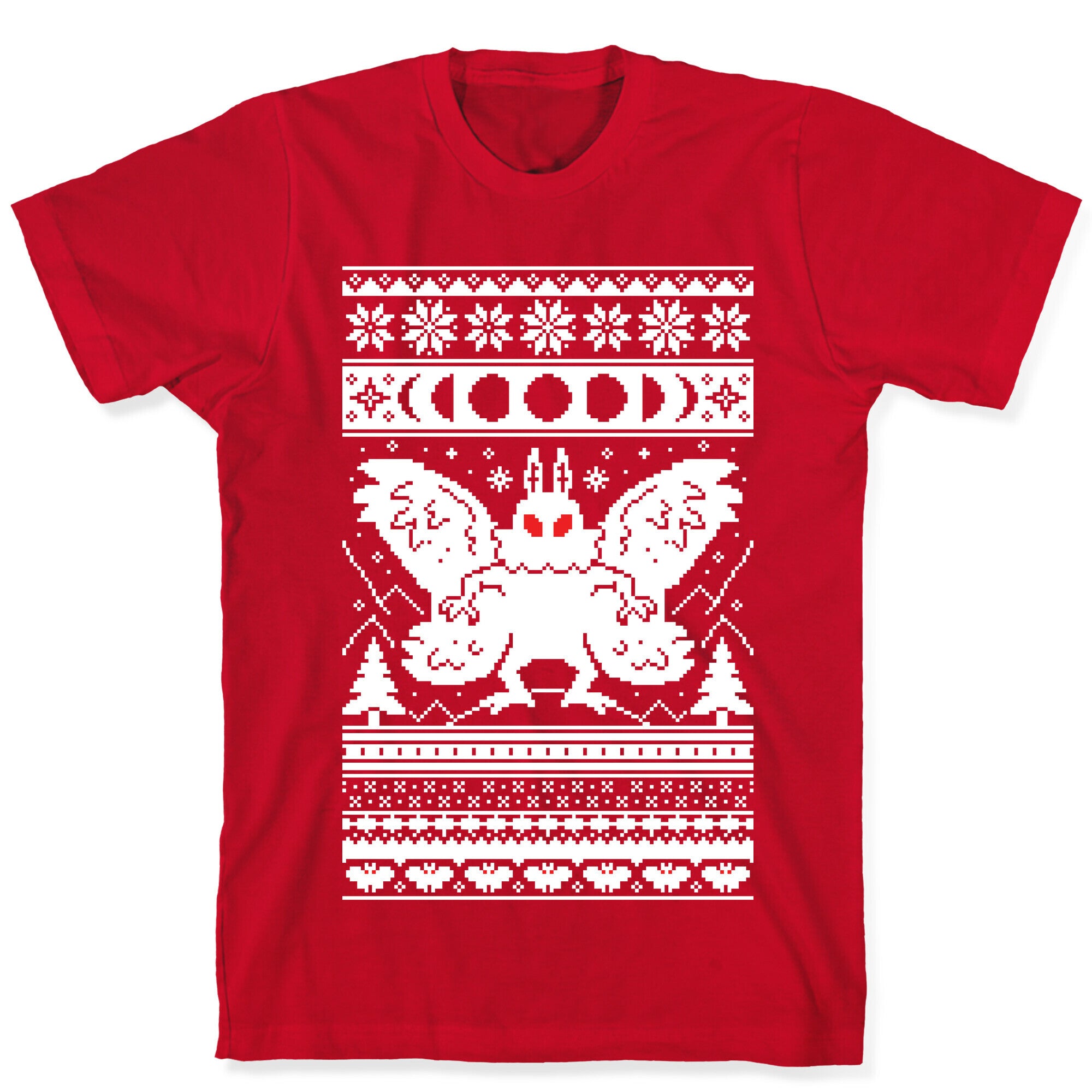 Mothman Ugly Sweater Pattern T-Shirt